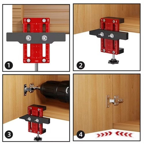 Cabinet Hinges Positioning Guide Aluminum Construct for Woodworking Enthusiasts - Picture 4 of 8