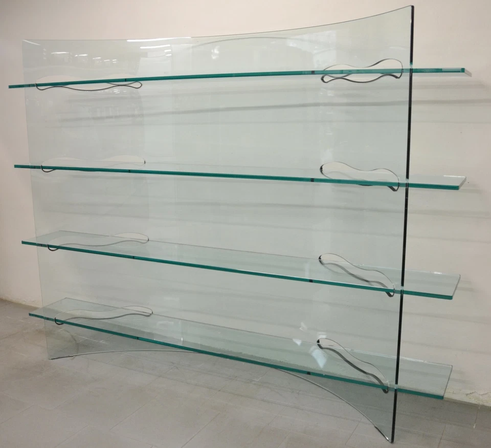 RIMADESIO Mobile Libreria in Vetro Cristallo con 4 Ripiani Mensole OFFERTA - Immagine 2 di 4