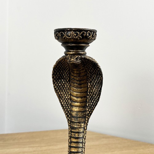 Schlange Kerzenständer Halter Ornament Statue Figur Wohndeko Tier Reptil - Bild 2 von 9