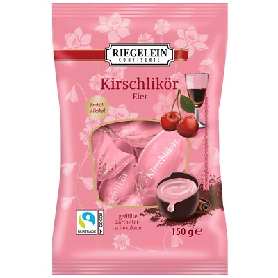 Riegelein chocolate Easter Eggs with filling : CHERRY liquor 150g-NO ICE PACK-