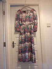 Vintage Droopy &Brown By Angela Holmes Floral Cotton Dress.