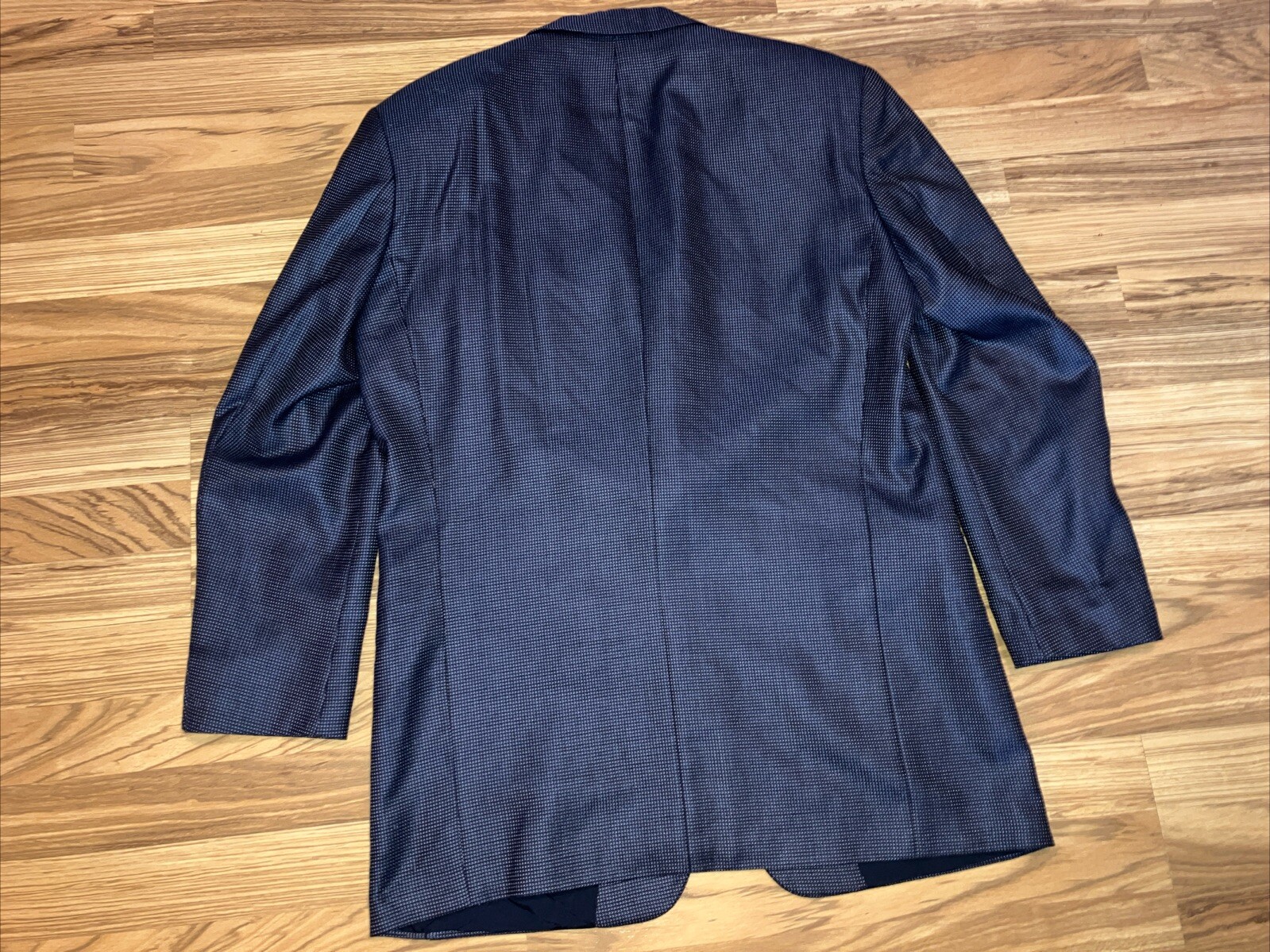 Hugo Boss Classic Wool Blazer Jacket Size 42L  E. Thomas Silk And Wool Navy Blue thumbnail 4