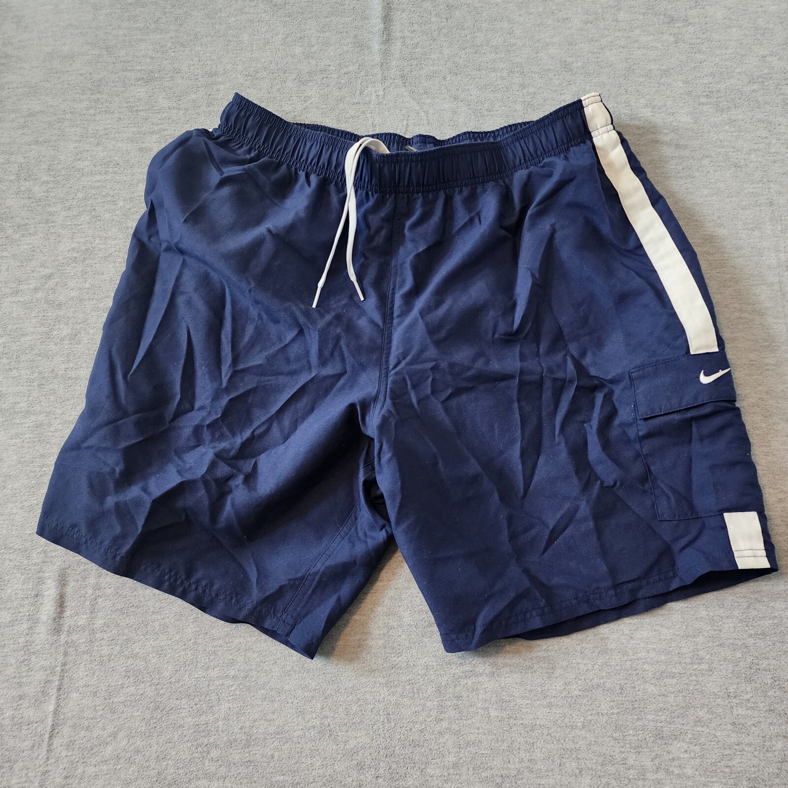 Nike Racer Mens 9" Lined Volley Shorts Swim Trunks NESSA564 Navy Blue XL