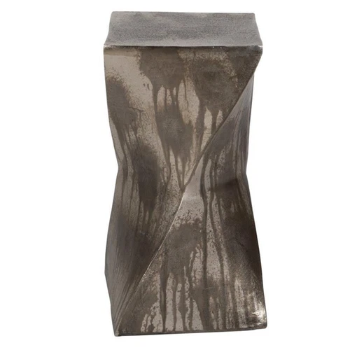 Uttermost Euphrates Contemporary Aluminum Accent Table in Tarnished Silver - Picture 5 of 11