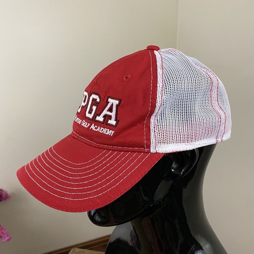 JPGA Junior Players Golf Academy Red White Golf Hat Adjustable Mesh Back - Picture 9 of 11