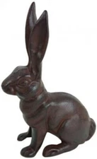 Cast Iron Sitting Bunny Rabbit Garden Patio Yard Large Doorstop Decorative