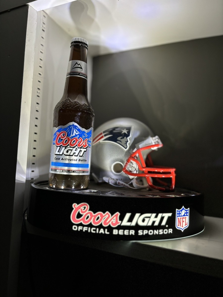 Coors Light Bottle New England Patriots Helmet Beer BAR Sign