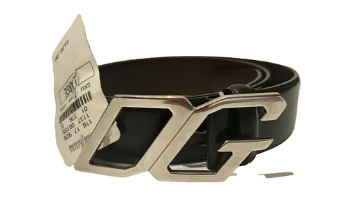 Dolce & Gabbana Black Monogram Logo Buckle Belt Size 90 cm/36 in
