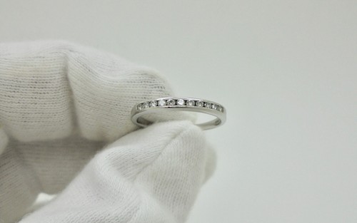 Vintage Tiffany & Co. 2mm Diamond Platinum Wedding Band Ring US5.5 c.1970's - Picture 5 of 12