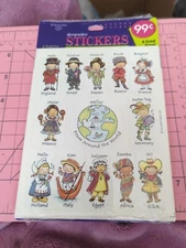 Vintage Hallmark Stickers Children From Around The World New In Pack 4 Sheets