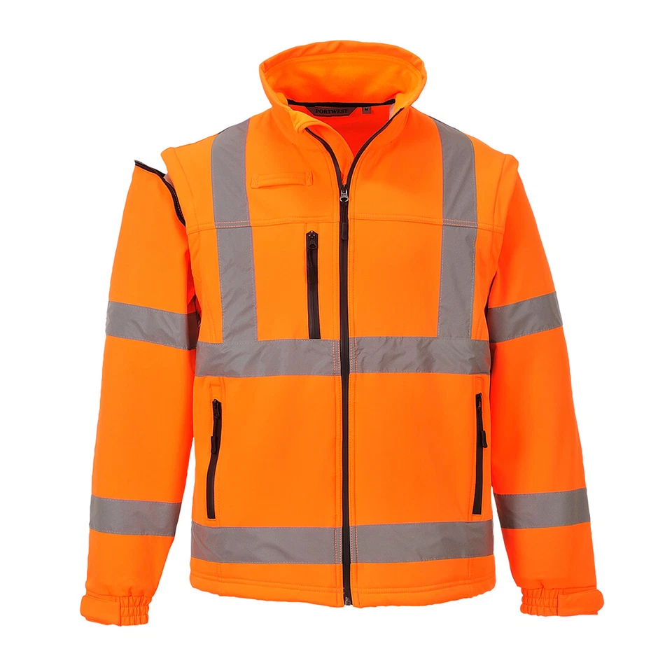 Portwest US428 Hi-Vis Reflective Softshell Waterproof Safety Work Jacket ANSI - Image 4 of 4