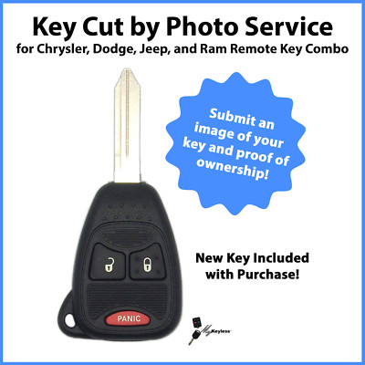 -Key Cut by Photo- Service for Replacement Chrysler Car Key Combo OHT692713AA