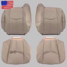 For 2003 2006 Chevy Silverado 1500 2500 Front Leather Seat Cover Tan