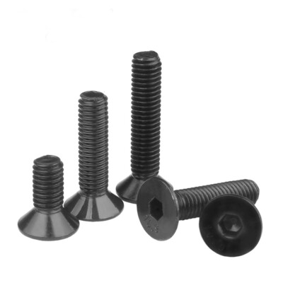 M4 Black Class Alloy Steel Socket Countersunk Flat Head Hex Screws Bolt DIN7991