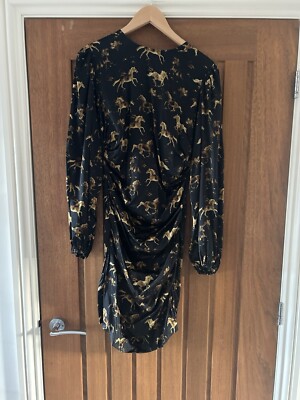 Horse Print Ganni Printed Poplin Mini Dress Ganni Printed Poplin