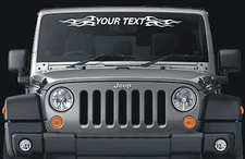 Fits Jeep Renegade custom flames windshield decal