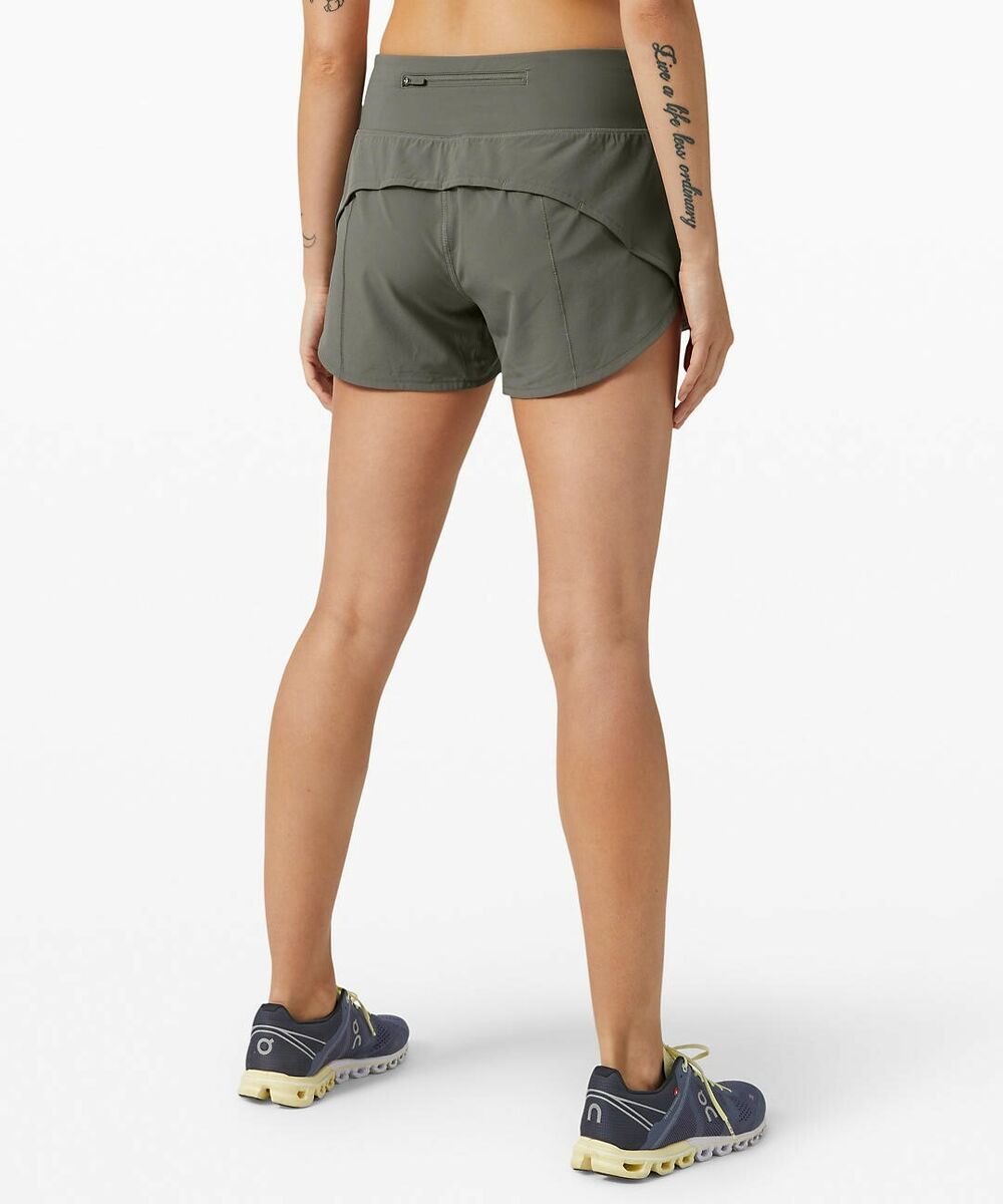 NEW LULULEMON Speed Up 4 MR Short 2 4 TALL Grey Sage