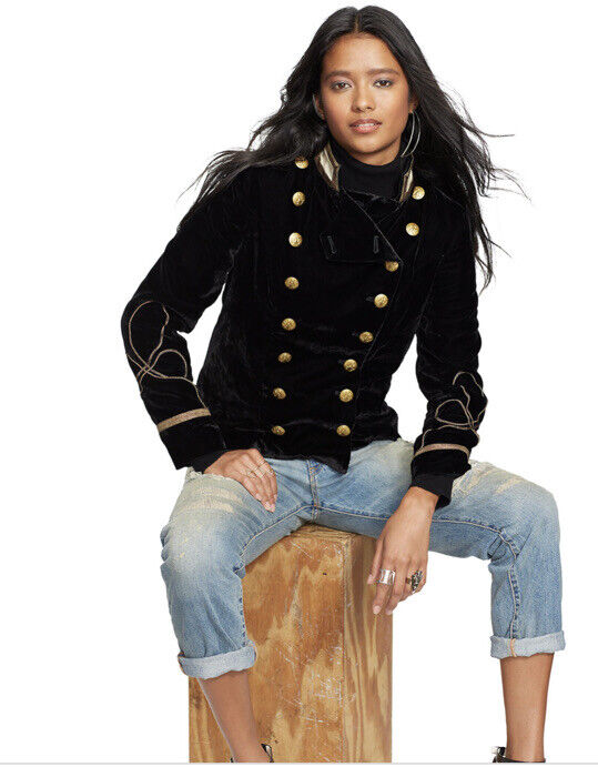 $298 Ralph Lauren X-Small Band Jacket Military Polo Black $298 Ralph Lauren X-Small Band Jacket Military Polo Black