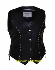 Ladies Leather Vest Studded ( Nail Heads ) 2666.00 Size 4xl