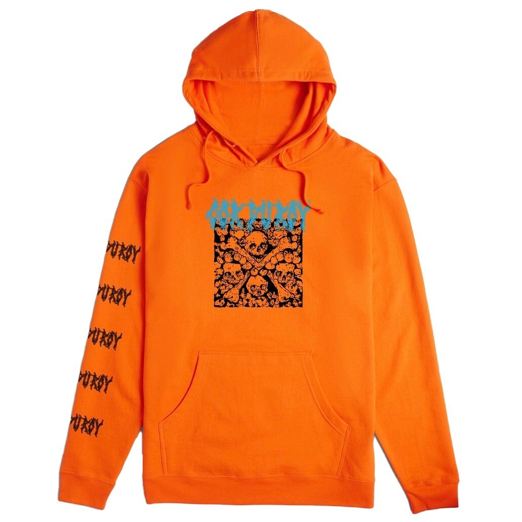Совершенно новая вельветовая толстовка Catacombs с капюшоном оранжевого цвета, Размер L