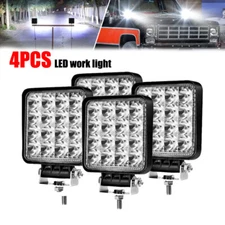 4PCS Square LED Work Light Pods SPOT Lights For Truck Off Road Tractor 12V Fog