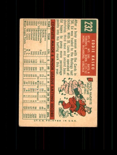 1959 Topps Baseball Card Set-Break #5-506 U-PICK Low Prices Mixed Grades!! - Picture 198 of 406