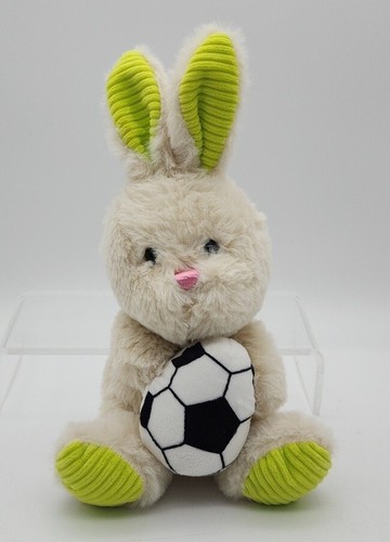 Walmart Way To Celebrate Cream Beige Bunny Rabbit Lime Green Plush Soccer Egg - 第 1/5 張圖片