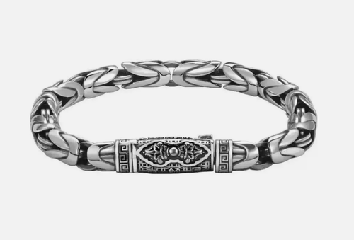 Mens Solid Viking Engraved Bracelet Byzantine Kings Celtic Bracelets Gift 22cm - Picture 8 of 8