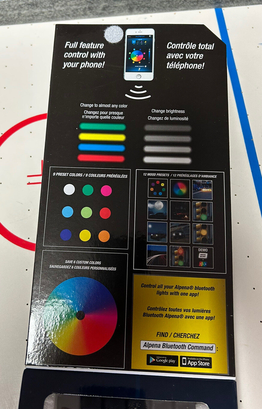 Alpena 77048 UnderGlowz RGB LED Smart Light Strip Kit, 136", Bluetooth