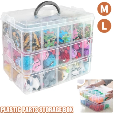 3Tier Transparent Hardware Tool Box Tool Organizer Parts Box Tool Storage Box UK