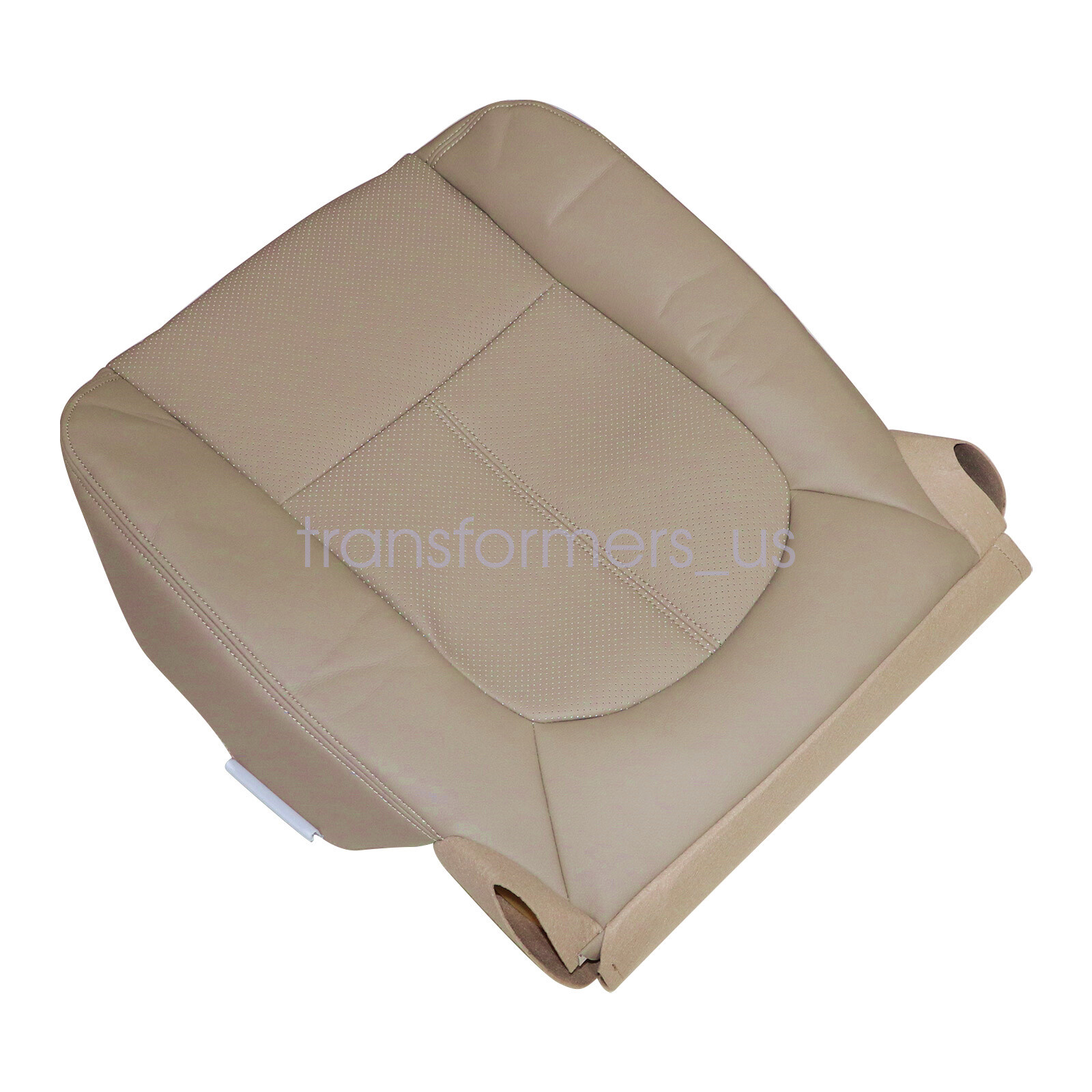 Soillar Perforated Leather Seat Covers + Foam Cushion For 2011-2016 Ford F250 F350 F450 F550 – Tan, Front Both Sides