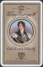 Playing Cards Single Card Old Vintage KING GEORGE IV WHISKY Advertising ROYAL  C