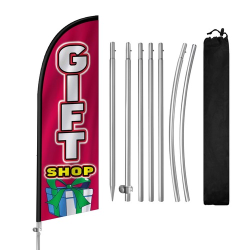 QSUM Rasenmäher-Swooper-Flagge, 2,8 M, Rasenmäher-Werbe-Flagge Mit