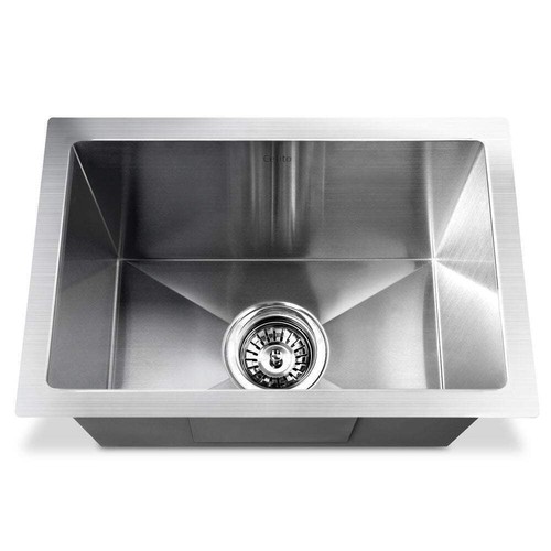 Cefito Kitchen Sink 45X30CM Stainless Steel Basin Single Bowl Silver - Picture 3 of 8