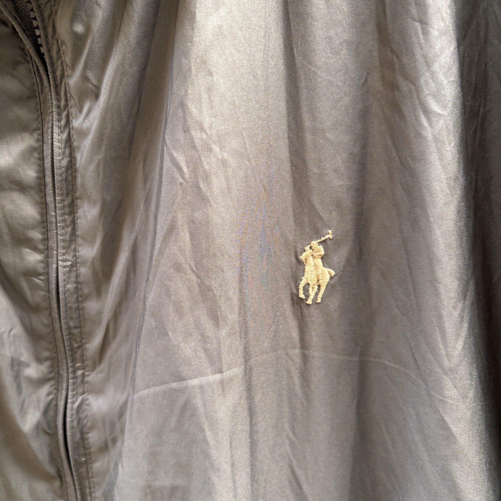 Giacca a vento uomo Polo Ralph Lauren sportiva taglia XXL verde oro pony