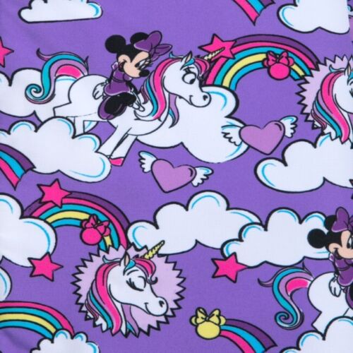 Minnie Mouse Unicorns Pattern Digital Printed Fabric Pure Cotton Cut By Yard - Picture 1 of 4