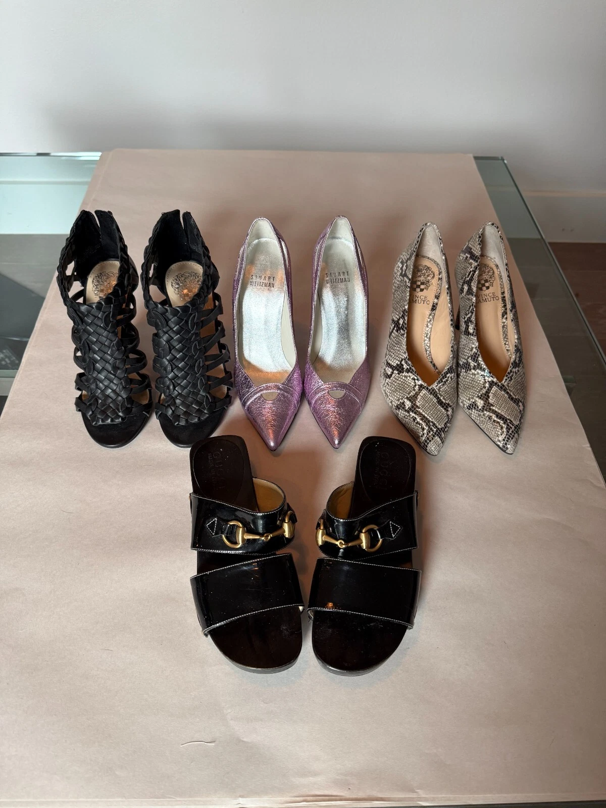 Lot de 4 escarpins à talons Stuart Weitzman Vince Camuto & Gucci pointure 4,5 créateur
