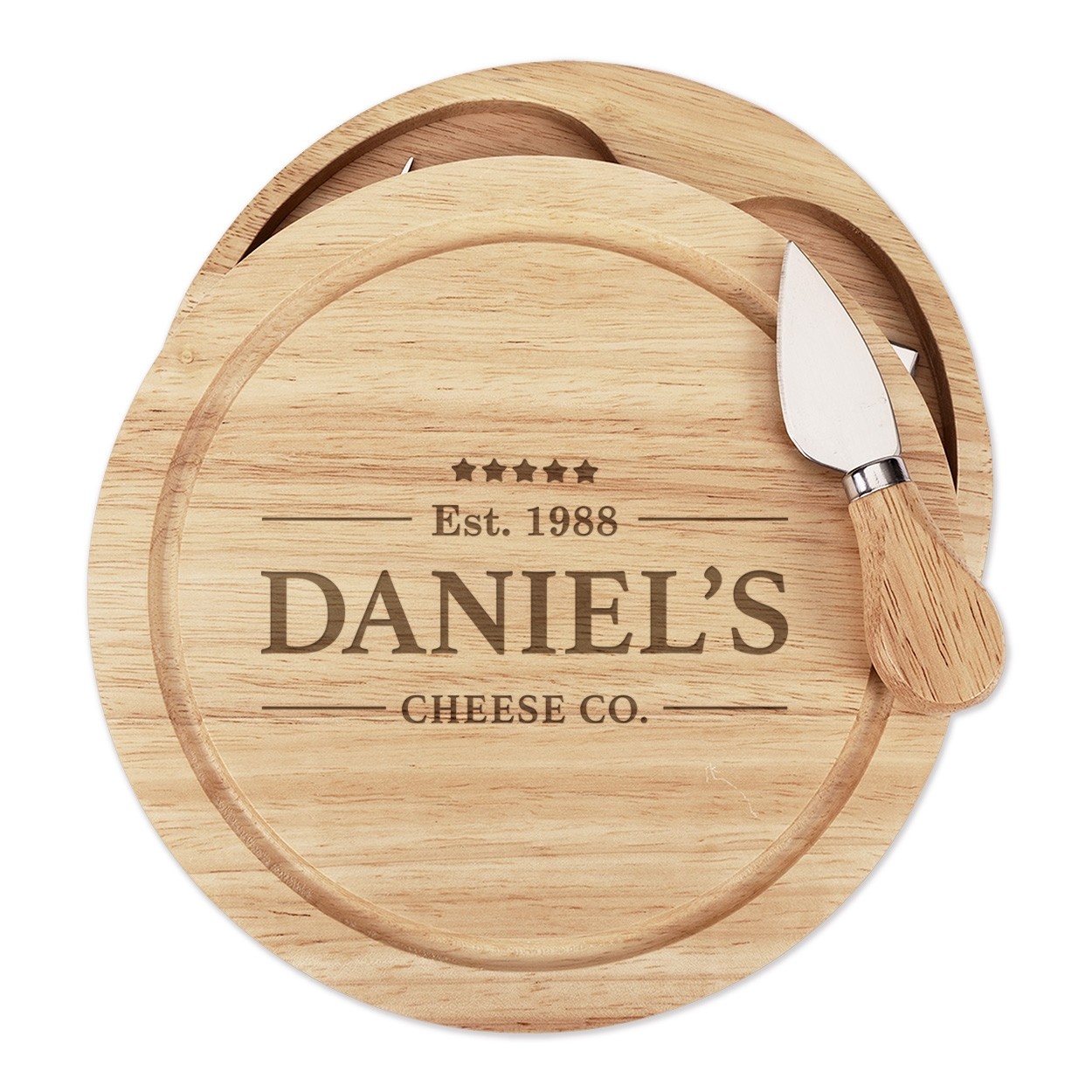 Personalised Custom Name Cheese Co Cheese Board Knife Set Birthday Fathers Day