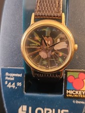 *New Old Stock*Vintage Disney LORUS Mickey Mouse Women's 38mm Holographic Watch