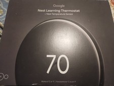 Google Nest Learning Thermostat 4th Gen Polished Obsidian Temperature Sensor 2nd