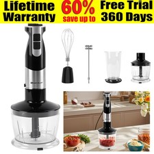 5-IN-1 Hand Blender 1200W Electric Stick Curry Puree Food Mixer Whisk & Chopper