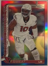 Josh Sweat 2025 Topps Chrome Football Red White Blue Refractor #10 Cardinals