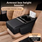 Car Armrest Pad with Cup Holder Pocket, Center Console Armrest Cushion Organizer