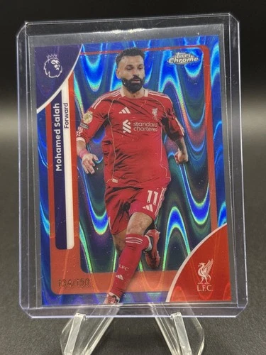 Mohamed Salah 2025-26 Topps Chrome Premier League Blue RayWave /150 #118