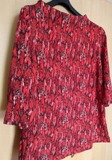Rita Pfeffinger Shirt Gr. 48 Neu rot schwarz Snake U-Kragen 95%Baumwolle