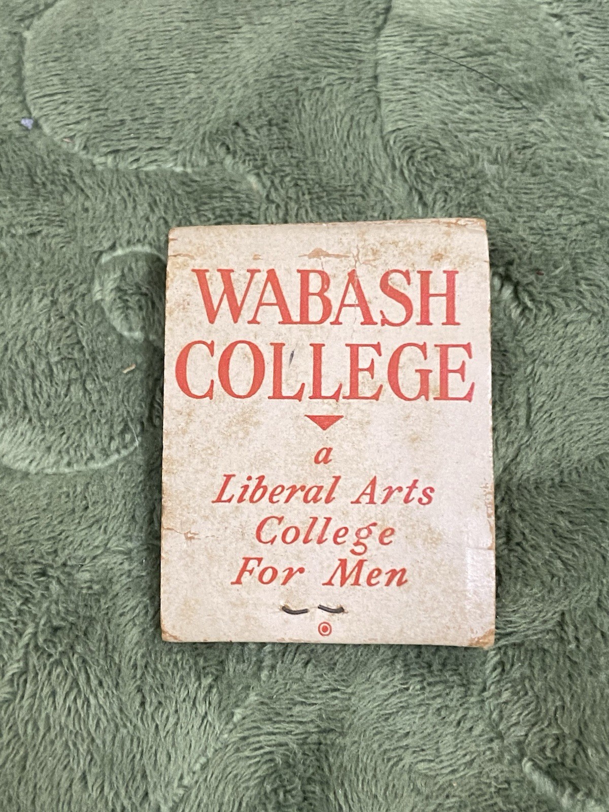Vintage Wabash College Matchbook Crawfordsville, Indiana, Half Struck