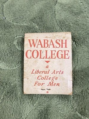 Vintage Wabash College Matchbook Crawfordsville, Indiana, Half Struck