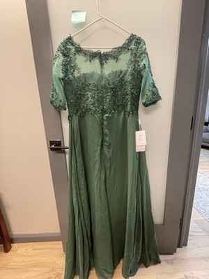 NWT Stacee's Sage Green Sequin Bodice Short Sleeve Mother Bride Dress Size  14 | eBay