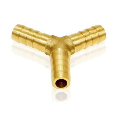 3/8'' Large ID Hose Barb Y Shaped 3 Way Union Fitting Intersection/Split Brass...