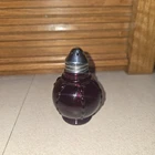 Ruby Red Radiance New Martinsville Glass Salt Shaker Metal Lid